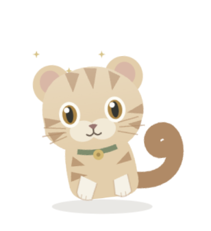 A cream tabby Pawprint companion